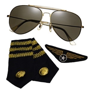 Aviator Kit Glasses Epaulets Badge