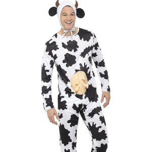 Cow Costume Adult Jumpsuit with Udders