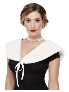 Deluxe 20s Faux Fur Stole White