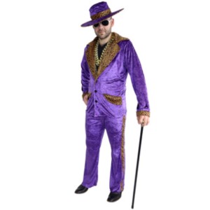 PIMP SUIT PURPLE W LEOPARD PRINT
