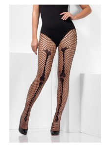 Skeleton Bone Net Tights Black
