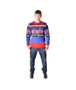 christmas jumper let it glow mens