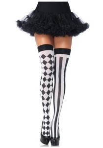 womens harlequin thigh highs